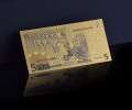 Banknot złocony - replika banknotu 5 Euro.  Sklep Numizmatyczny, Warszawa ul. Króla Maciusia 12.  www.sklepnumizmatyczny.eu