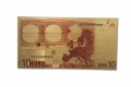 Banknot złocony - replika banknotu 10 Euro.  Sklep Numizmatyczny, Warszawa ul. Króla Maciusia 12.  www.sklepnumizmatyczny.eu