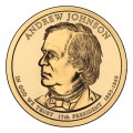 USA: moneta obiegowa z serii:  Prezydenci USA / Dolary Prezydenckie  (nr 17) - 1$ / 2011 r. - Andrew Johnson.   Sklep Numizmatyczny, Warszawa ul. Króla Maciusia 12.  www.sklepnumizmatyczny.eu