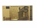 Banknot złocony - replika banknotu 5 Euro.  Sklep Numizmatyczny, Warszawa ul. Króla Maciusia 12.  www.sklepnumizmatyczny.eu