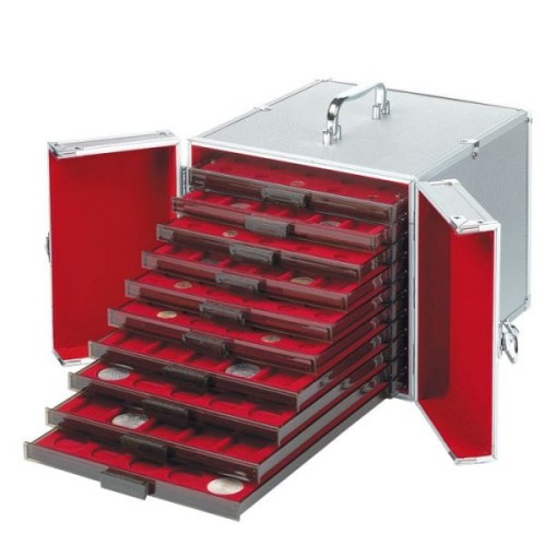 Kuferek aluminiowy Leuchtturm - Al10.  Sklep Numizmatyczny, Warszawa ul. Króla Maciusia 12. www.sklepnumizmatyczny.eu