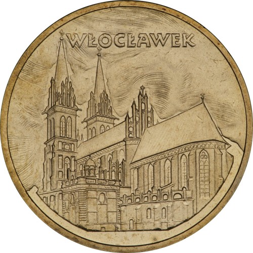 Polska: moneta ze stopu Nordic Gold: 2 zł / 2005 r. -  Historyczne Miasta w Polsce: Włocławek – woj. kujawsko-pomorskie. Sklep Numizmatyczny, Warszawa ul. Króla Maciusia 12.   www.sklepnumizmatyczny.eu
