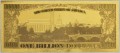 USA: Banknot złocony i kolorowany razem ze stojakiem: 1.000.000.000 $ - 1 MILIARD dolarów (amerykański 1 BILION $).   Warszawa,  Sklep Numizmatyczny: www.sklepnumizmatyczny.eu