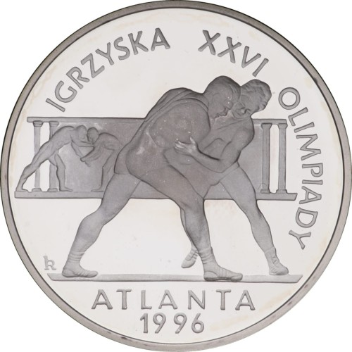 Polska: moneta ze stopu miedzionikiel: 2 zł / 1995 r. - Igrzyska XXVI Olimpiady - Atlanta 1996. Sklep Numizmatyczny, Warszawa ul. Króla Maciusia 12. www.sklepnumizmatyczny.eu 