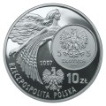 Polska: srebrna moneta kolekcjonerska:  10 zł / 2007 r. - Dzieje złotego: 5 zł z 1928 r. – Nike.        Sklep Numizmatyczny, Warszawa ul. Króla Maciusia 12.    www.sklepnumizmatyczny.eu