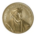 Polska: moneta ze stopu Nordic Gold: 2 zł / 2005 r. - Mikołaj Rej (1505-1569) – 500. rocznica urodzin.        Sklep Numizmatyczny, Warszawa ul. Króla Maciusia 12.               www.sklepnumizmatyczny.eu 