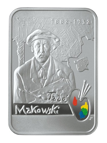 Polska: srebrna moneta kolekcjonerska z tampondrukiem: 20 zł / 2005 r. - Polscy Malarze XIX/XX wieku – Tadeusz Makowski (1882-1932).     Sklep Numizmatyczny, Warszawa ul. Króla Maciusia 12.    www.sklepnumizmatyczny.eu 
