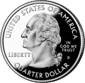 USA: moneta obiegowa z serii:  Ćwierćdolarówki Stanowe / Quarter  - 25 centów / 2008 r. - Hawaje.   Sklep Numizmatyczny, Warszawa ul. Króla Maciusia 12.  www.sklepnumizmatyczny.eu