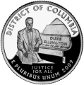 USA: moneta obiegowa z serii:  Ćwierćdolarówki Stanowe / Quarter  - 25 centów / 2009 r. - Dystrykt Kolumbii.   Sklep Numizmatyczny, Warszawa ul. Króla Maciusia 12.  www.sklepnumizmatyczny.eu