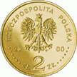 Polska: moneta ze stopu Nordic Gold: 2 zł / 2000 r. - 1000-lecie zjazdu w Gnieźnie.   Sklep Numizmatyczny, Warszawa ul. Króla Maciusia 12.    www.sklepnumizmatyczny.eu 