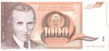 JUGOSŁAWIA: Banknot 1000 Dinarów / 1990 r. - Nikola Tesla.  Sklep Numizmatyczny, Warszawa ul. Króla Maciusia 12.   www.sklepnumizmatyczny.eu