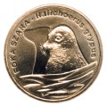 Polska: moneta ze stopu Nordic Gold: 2 zł / 2007 r. - Zwierzęta świata: Foka szara (łac. Halichoerus grypus).        Sklep Numizmatyczny, Warszawa ul. Króla Maciusia 12.               www.sklepnumizmatyczny.eu 