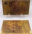 Banknot złocony: "0" - zero Euro / Polska.  Sklep Numizmatyczny, Warszawa ul. Króla Maciusia 12.  
 www.sklepnumizmatyczny.eu