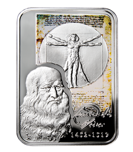 Andora: srebrna moneta kolekcjonerska 10 dinerów / 2008 z serii: Malarze Świata - Leonardo da Vinci.   Sklep Numizmatyczny, Warszawa ul. Króla Maciusia 12.  www.sklepnumizmatyczny.eu