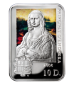 Andora: srebrna moneta kolekcjonerska 10 dinerów / 2008 z serii: Malarze Świata - Leonardo da Vinci.   Sklep Numizmatyczny, Warszawa ul. Króla Maciusia 12.  www.sklepnumizmatyczny.eu