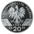 POLSKA: srebrna moneta kolekcjonerska 20 zł / 2007 r. - Zwierzęta Świata – Foka szara (łac. Halichoerus grypus).  Sklep Numizmatyczny, Warszawa ul. Króla Maciusia 12.         www.sklepnumizmatyczny.eu 