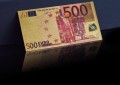 Banknot złocony - replika banknotu 500 Euro.  Sklep Numizmatyczny, Warszawa ul. Króla Maciusia 12.  www.sklepnumizmatyczny.eu