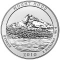 USA: moneta obiegowa z serii ćwierćdolarówek:  Parki Narodowe / Quarter - 25 centów / 2010 r. - Mt. Hood National Forest.  Sklep Numizmatyczny, Warszawa ul. Króla Maciusia 12.  www.sklepnumizmatyczny.eu