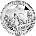 USA: moneta obiegowa z serii ćwierćdolarówek:  Parki Narodowe / Quarter - 25 centów / 2011 r. - Park Narodowy Glacier.  Sklep Numizmatyczny, Warszawa ul. Króla Maciusia 12.  www.sklepnumizmatyczny.eu