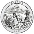 USA: moneta obiegowa z serii ćwierćdolarówek:  Parki Narodowe / Quarter - 25 centów / 2011 r. - Park Narodowy Glacier.  Sklep Numizmatyczny, Warszawa ul. Króla Maciusia 12.  www.sklepnumizmatyczny.eu