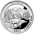 USA: moneta obiegowa z serii ćwierćdolarówek:  Parki Narodowe / Quarter - 25 centów / 2011 r. - Park Narodowy Olympic.  Sklep Numizmatyczny, Warszawa ul. Króla Maciusia 12.  www.sklepnumizmatyczny.eu