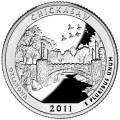 USA: moneta obiegowa z serii ćwierćdolarówek:  Parki Narodowe / Quarter - 25 centów / 2011 r. - Chickasaw National Recreation Area.  Sklep Numizmatyczny, Warszawa ul. Króla Maciusia 12.  www.sklepnumizmatyczny.eu