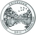 USA: moneta obiegowa z serii ćwierćdolarówek:  Parki Narodowe / Quarter - 25 centów / 2011 r. - Chickasaw National Recreation Area.  Sklep Numizmatyczny, Warszawa ul. Króla Maciusia 12.  www.sklepnumizmatyczny.eu