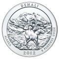 USA: moneta obiegowa z serii ćwierćdolarówek:  Parki Narodowe / Quarter - 25 centów / 2012 r. - Park Narodowy Denali.  Sklep Numizmatyczny, Warszawa ul. Króla Maciusia 12.  www.sklepnumizmatyczny.eu