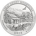 USA: moneta obiegowa z serii ćwierćdolarówek:  Parki Narodowe / Quarter - 25 centów / 2014 r. - Park Narodowy Great Smoky Mountains.  Sklep Numizmatyczny, Warszawa ul. Króla Maciusia 12.  www.sklepnumizmatyczny.eu