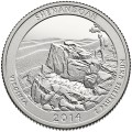 USA: moneta obiegowa z serii ćwierćdolarówek:  Parki Narodowe / Quarter - 25 centów / 2014 r. - Park Narodowy Shenandoah.  Sklep Numizmatyczny, Warszawa ul. Króla Maciusia 12.  www.sklepnumizmatyczny.eu