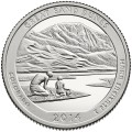 USA: moneta obiegowa z serii ćwierćdolarówek:  Parki Narodowe / Quarter - 25 centów / 2014 r. - Park Narodowy Great Sand Dunes.  Sklep Numizmatyczny, Warszawa ul. Króla Maciusia 12.  www.sklepnumizmatyczny.eu