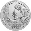 USA: moneta obiegowa z serii ćwierćdolarówek:  Parki Narodowe / Quarter - 25 centów / 2020 r. -  Marsh-Billings-Rockefeller National Historical Park. Sklep Numizmatyczny, Warszawa ul. Króla Maciusia 12.  www.sklepnumizmatyczny.eu