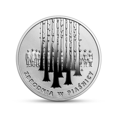 POLSKA: srebrna moneta kolekcjonerska: 10 zł / 2021 r. - Zbrodnia w Piaśnicy.    Sklep Numizmatyczny,  Warszawa ul. Króla Maciusia 12.    www.sklepnumizmatyczny.eu