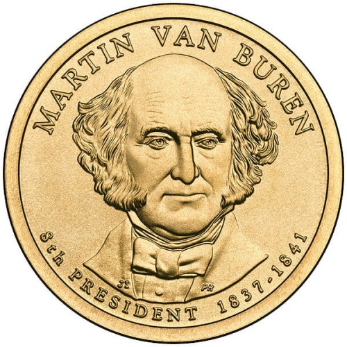 USA: moneta obiegowa z serii:  Prezydenci USA / Dolary Prezydenckie  (nr 8) - 1$ / 2008 r. - Martin Van Buren.   Sklep Numizmatyczny, Warszawa ul. Króla Maciusia 12.  www.sklepnumizmatyczny.eu