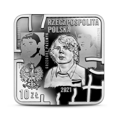 POLSKA: srebrna moneta kolekcjonerska: 10 zł / 2021 r. - Pamięci ofiar stanu wojennego.    Sklep Numizmatyczny,  Warszawa ul. Króla Maciusia 12.    www.sklepnumizmatyczny.eu