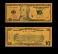 USA: Banknot złocony: 10 $ - dziesięć dolarów.  Sklep Numizmatyczny, Warszawa ul. Króla Maciusia 12.  www.sklepnumizmatyczany.eu