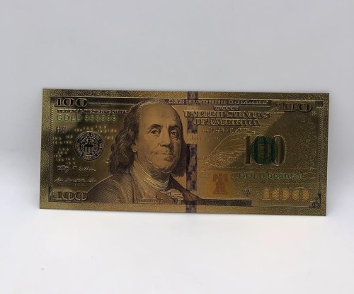 USA: Banknot złocony: 100 $ - sto dolarów (2).  Sklep Numizmatyczny, Warszawa ul. Króla Maciusia 12.  www.sklepnumizmatyczany.eu