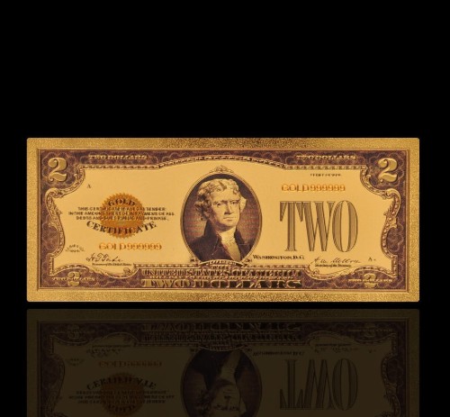USA: Banknot złocony: 2 $ - dwa dolary /1928.  Sklep Numizmatyczny, Warszawa ul. Króla Maciusia 12.  www.sklepnumizmatyczny.eu