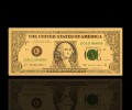 USA: Banknot złocony: 1 $ - jeden dolar.  Sklep Numizmatyczny, Warszawa ul. Króla Maciusia 12.  www.sklepnumizmatyczny.eu