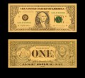 USA: Banknot złocony: 1 $ - jeden dolar.  Sklep Numizmatyczny, Warszawa ul. Króla Maciusia 12.  www.sklepnumizmatyczny.eu