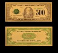 USA: Banknot złocony: 500 $ - pięćset dolarów /1928.  Sklep Numizmatyczny, Warszawa ul. Króla Maciusia 12.  www.sklepnumizmatyczny.eu