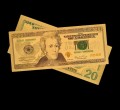 USA: Banknot złocony: 20 $ - dwadzieścia dolarów.  Sklep Numizmatyczny, Warszawa ul. Króla Maciusia 12.  www.sklepnumizmatyczany.eu