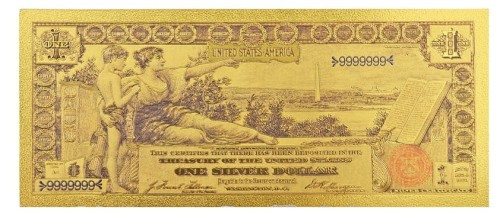 USA: Banknot złocony: 1 $ - jeden dolar /1896.  Sklep Numizmatyczny, Warszawa ul. Króla Maciusia 12.  www.sklepnumizmatyczny.eu