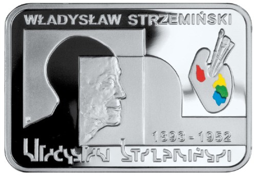 Polska: srebrna moneta kolekcjonerska z tampondrukiem: 20 zł / 2009 r. - Polscy Malarze XIX/XX wieku – Władysław Strzemiński (1893-1952).     Sklep Numizmatyczny, Warszawa ul. Króla Maciusia 12.    www.sklepnumizmatyczny.eu 