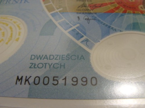 Banknot kolekcjonerski 20 zł / 2023 r. - Mikołaj Kopernik - 550 rocznica urodzin.  Sklep Numizmatyczny,   Warszawa,   ul. Króla Maciusia 12.   www.sklepnumizmatyczny.eu
