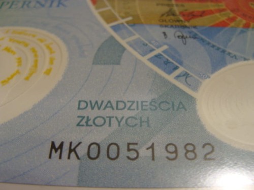 Banknot kolekcjonerski 20 zł / 2023 r. - Mikołaj Kopernik - 550 rocznica urodzin.  Sklep Numizmatyczny,   Warszawa,   ul. Króla Maciusia 12.   www.sklepnumizmatyczny.eu