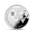 POLSKA: srebrna moneta kolekcjonerska: 10 zł / 2023 r. - 80. rocznica wybuchu powstania w getcie warszawskim.   Sklep Numizmatyczny,  Warszawa ul. Króla Maciusia 12.    www.sklepnumizmatyczny.eu
