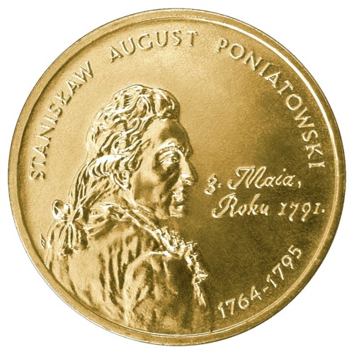 Polska: moneta ze stopu Nordic Gold: 2 zł / 2005 r. - Poczet królów i książąt polskich:
Stanisław August Poniatowski (1764-1795).        Sklep Numizmatyczny, Warszawa ul. Króla Maciusia 12.               www.sklepnumizmatyczny.eu 