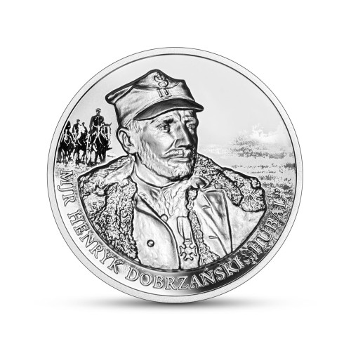 POLSKA: srebrna moneta kolekcjonerska (1 oz)  10 zł / 2024 r. - 
Mjr Henryk Dobrzański „Hubal”.    
Warszawa,  Sklep Numizmatyczny:    
www.sklepnumizmatyczny.eu