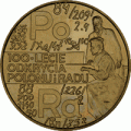 Polska: moneta ze stopu Nordic Gold: 2 zł / 1998r. - 100-lecie odkrycia radu i polonu.   Sklep Numizmatyczny, Warszawa ul. Króla Maciusia 12.    www.sklepnumizmatyczny.eu